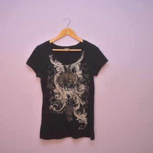 South Pole Black T-Shirt with Jewels